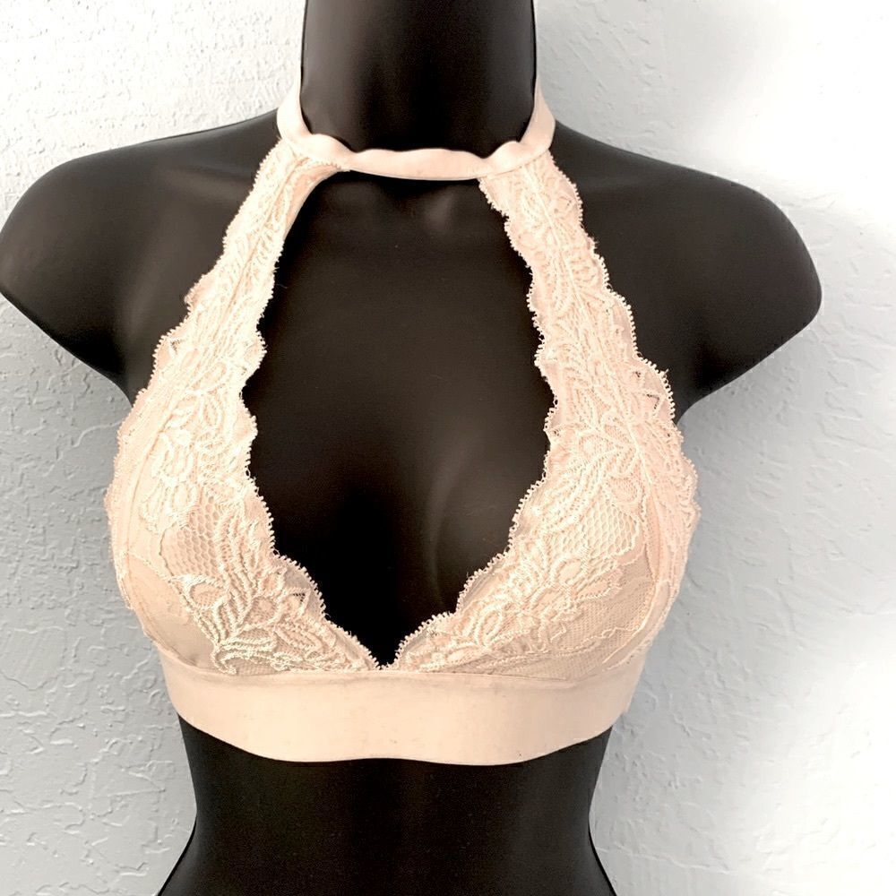 French Affair Creme Lace Choker Bralette Size Small